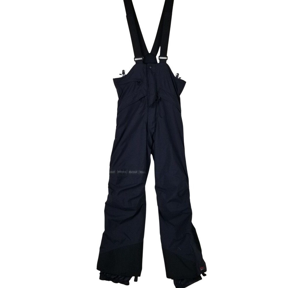 Marmot Bib Overalls Mens S Black Gore-Tex Ski Snowboard Pants 7105 P